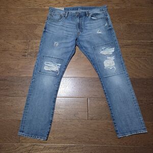 Polo Ralph Lauren Men's Blue Distressed Varick Slim Straight Jeans (38x30) 36x30